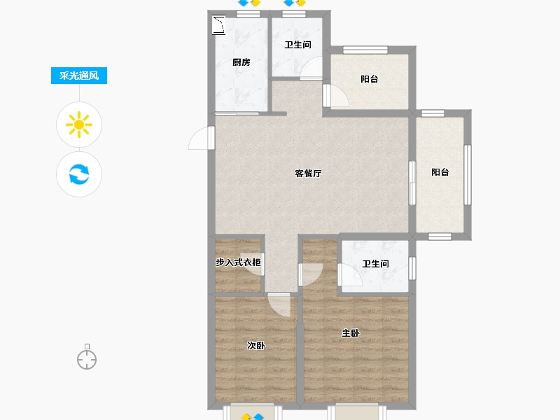 江苏省-连云港市-保利・海上五月花-79.82-户型库-采光通风