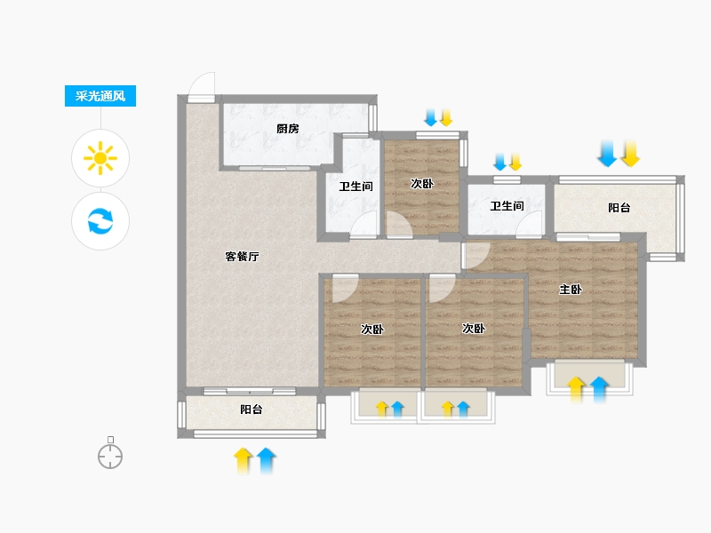 福建省-福州市-世欧王庄-96.51-户型库-采光通风