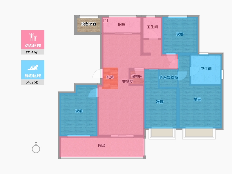 江苏省-南通市-仁恒公园世纪-120.00-户型库-动静分区