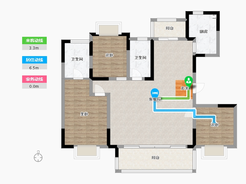 江苏省-南通市-水岸观澜苑-111.20-户型库-动静线