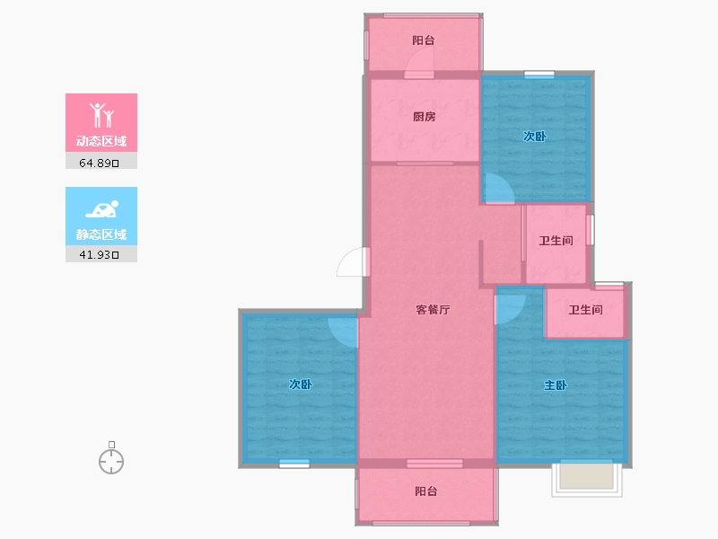 江苏省-宿迁市-东方红郡-98.00-户型库-动静分区