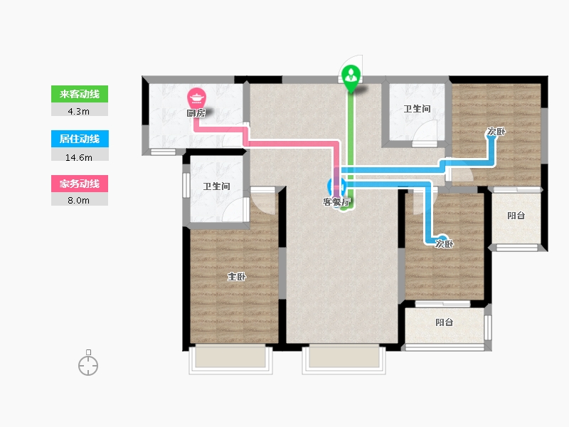 山东省-潍坊市-帝华国际-108.01-户型库-动静线