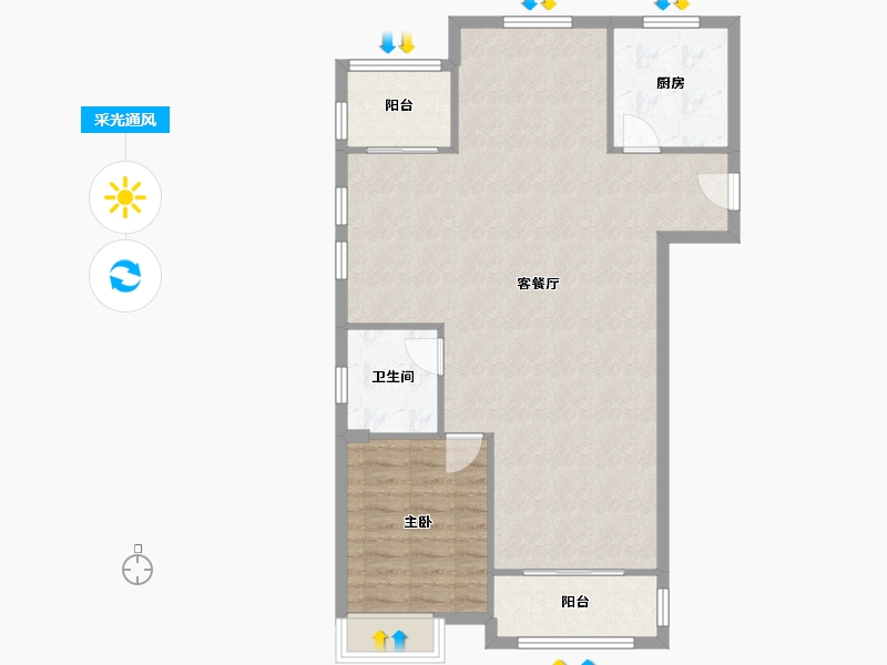 浙江省-宁波市-青枫雅苑-86.84-户型库-采光通风