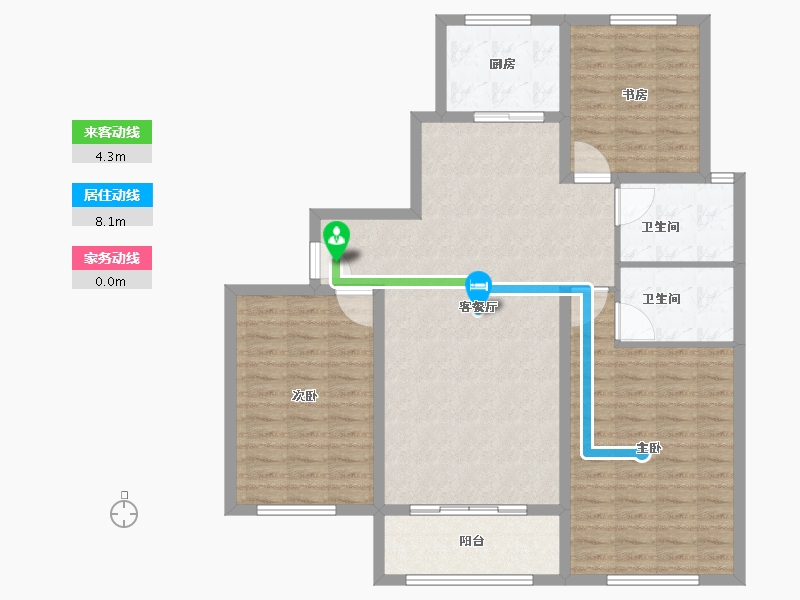 山东省-潍坊市-大成新文华苑-110.00-户型库-动静线