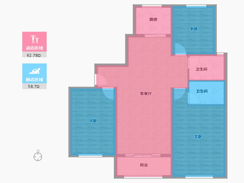 山东省-潍坊市-大成新文华苑-110.00-户型库-动静分区