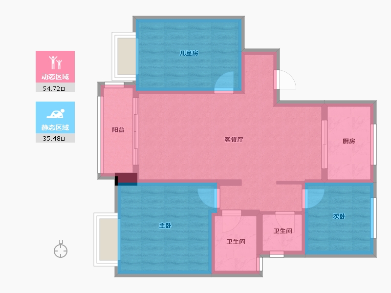 山东省-青岛市-保利观堂-79.68-户型库-动静分区