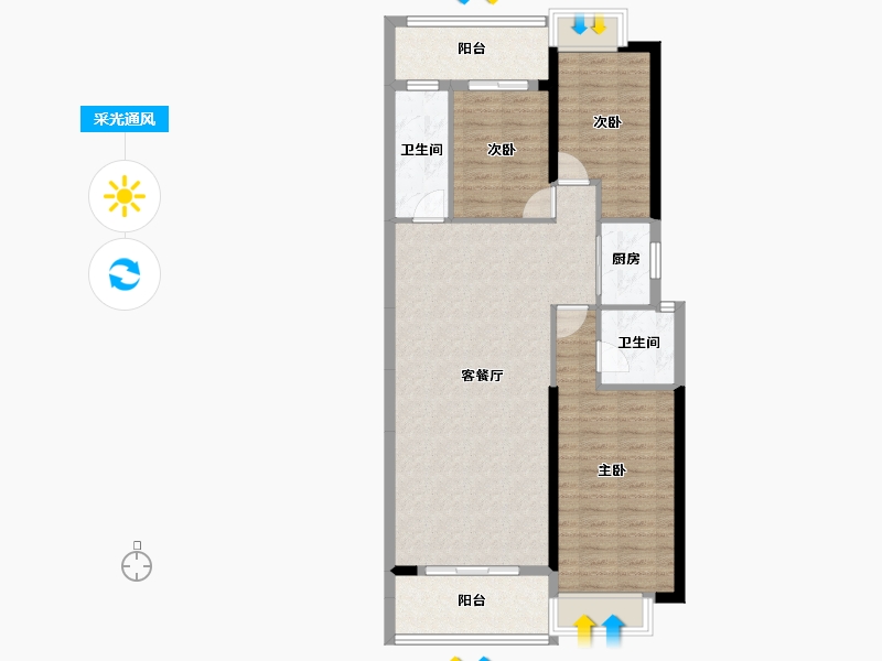 广东省-汕头市-南洋珠池路项目-94.20-户型库-采光通风