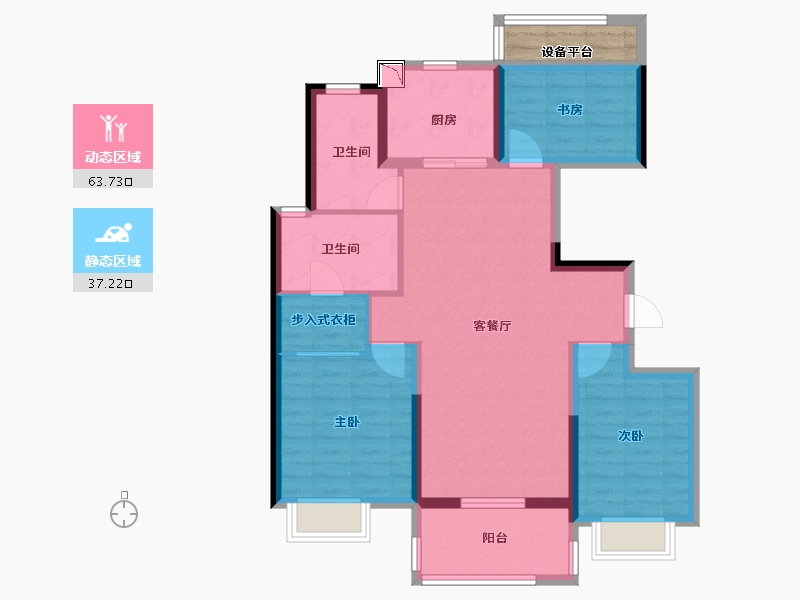 江苏省-南京市-银城颐居悦见山-93.00-户型库-动静分区