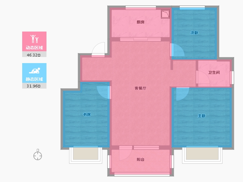 河北省-张家口市-万科・京城上方-69.46-户型库-动静分区