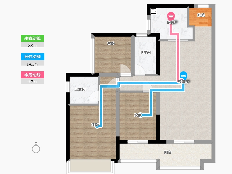 广东省-佛山市-中国铁建领秀公馆-84.00-户型库-动静线