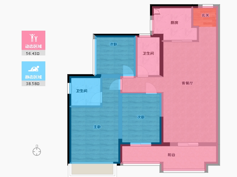 广东省-佛山市-中国铁建领秀公馆-84.00-户型库-动静分区