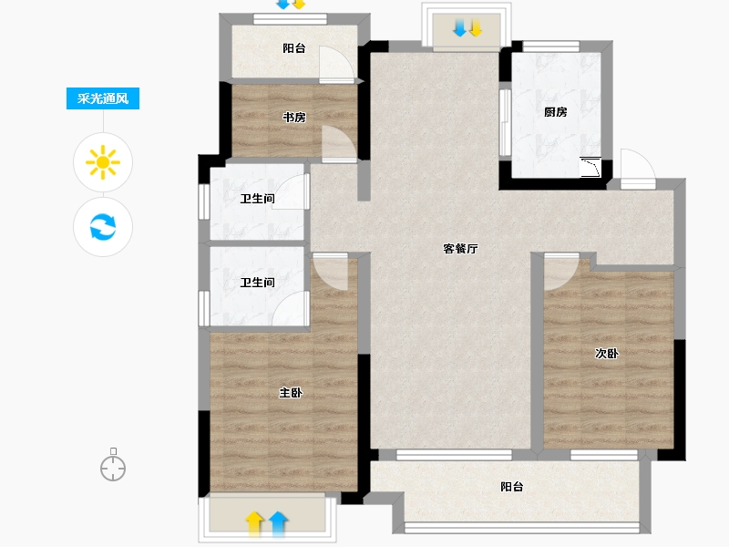 安徽省-滁州市-中丞 明湖原著-88.00-户型库-采光通风