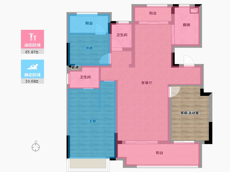 安徽省-滁州市-中丞 明湖原著-96.79-户型库-动静分区