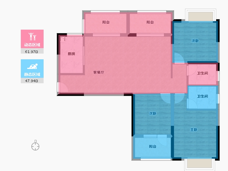 湖北省-恩施土家族苗族自治州-建始・众信・悦融湾-97.53-户型库-动静分区