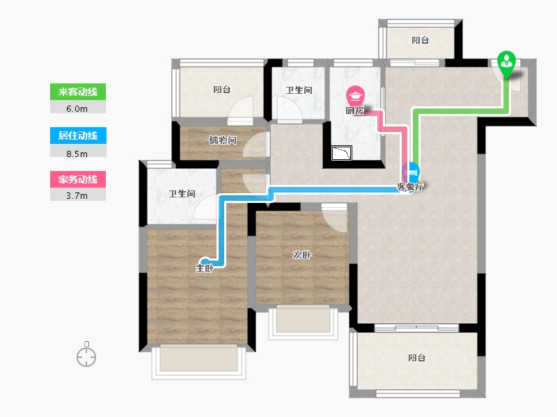 湖北省-孝感市-金科集美府-82.41-户型库-动静线