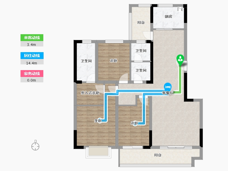 河南省-洛阳市-佳兆业水岸新都-111.12-户型库-动静线