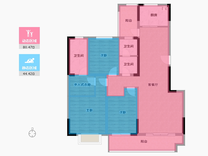 河南省-洛阳市-佳兆业水岸新都-111.12-户型库-动静分区