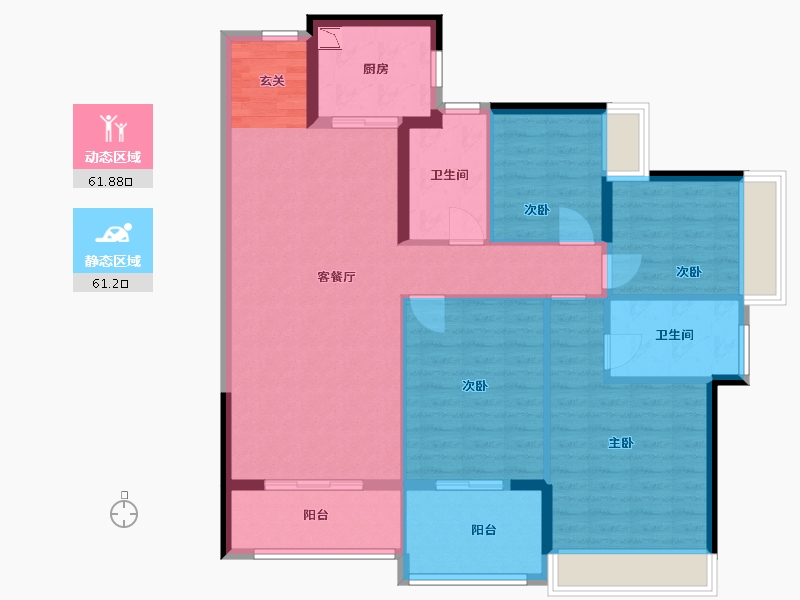 广东省-佛山市-保利和悦滨江-111.19-户型库-动静分区