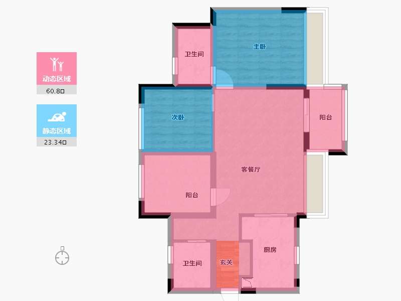 广东省-佛山市-万科中骏金域西江-74.13-户型库-动静分区