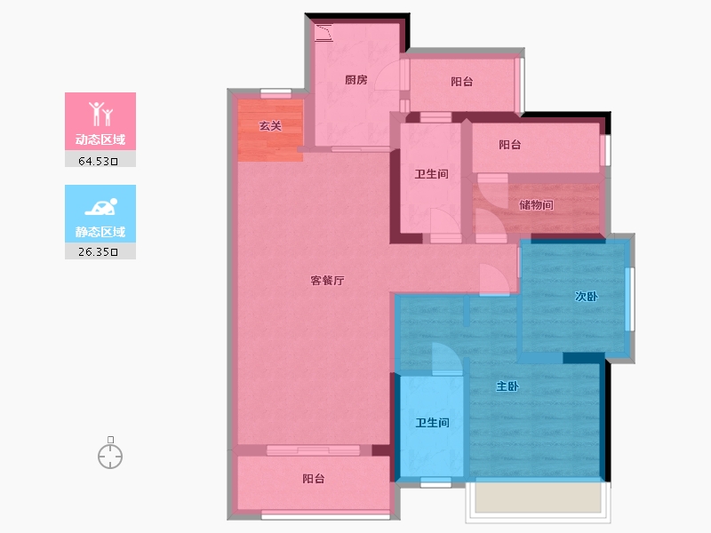 广东省-佛山市-朝安金茂悦-79.20-户型库-动静分区