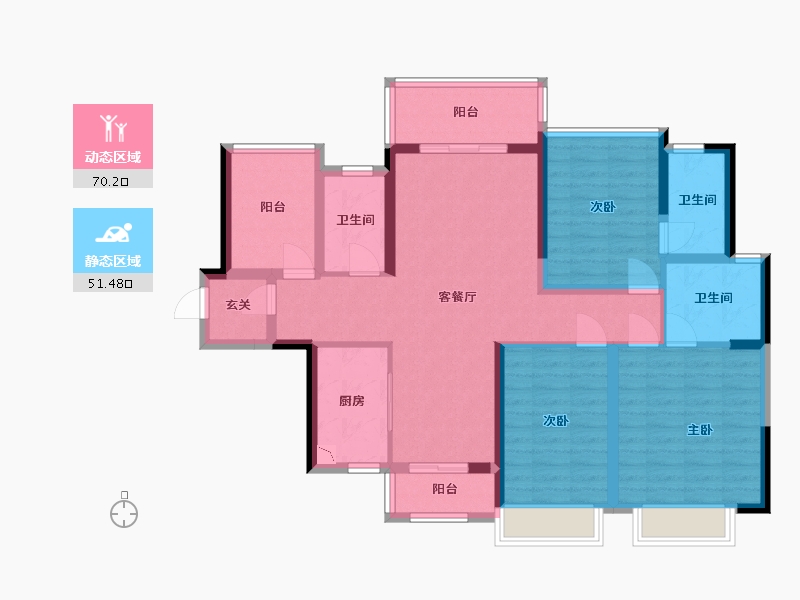 广东省-佛山市-唯美・臻岸华府-107.54-户型库-动静分区