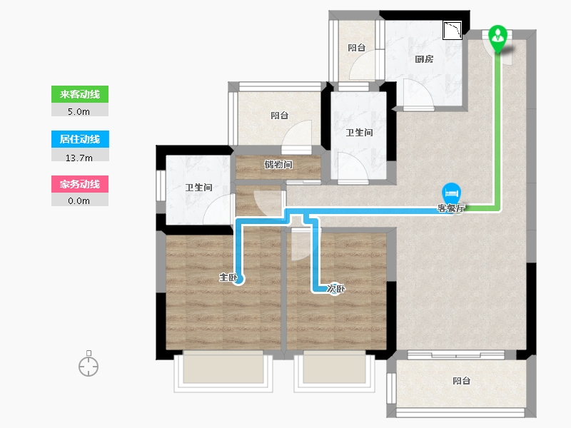 广西壮族自治区-贵港市-碧桂园・城市之光-67.72-户型库-动静线