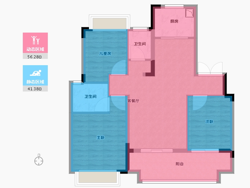 安徽省-阜阳市-观湖四季-88.01-户型库-动静分区