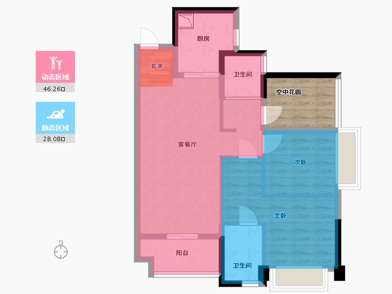 广东省-佛山市-万科金域世家-72.10-户型库-动静分区