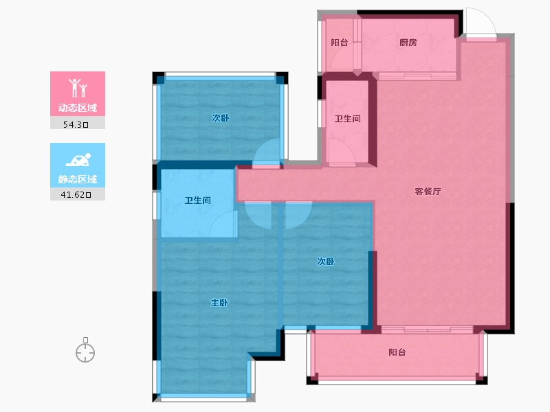 广西壮族自治区-南宁市-大和平-85.74-户型库-动静分区