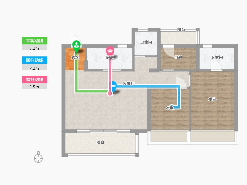 江苏省-苏州市-碧桂园云栖隐山-80.00-户型库-动静线