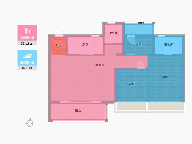 江苏省-苏州市-碧桂园云栖隐山-80.00-户型库-动静分区