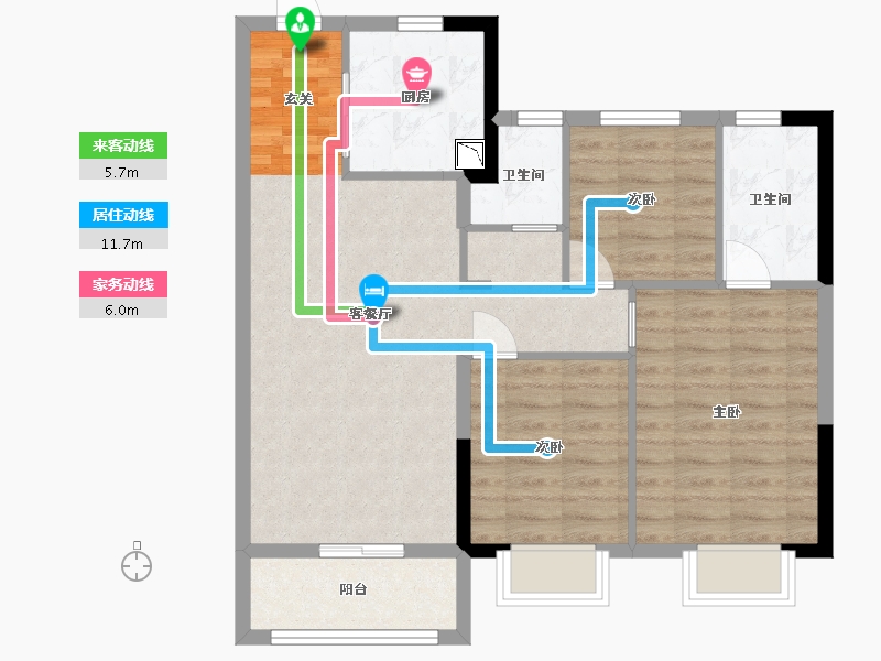 福建省-漳州市-大唐锦绣世家-79.20-户型库-动静线