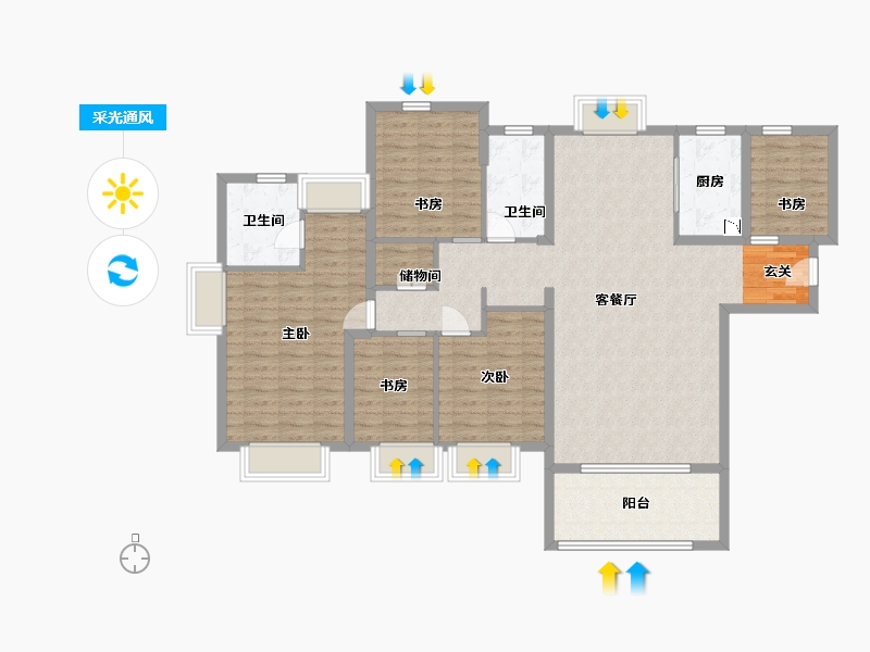 福建省-漳州市-国贸天成-127.31-户型库-采光通风