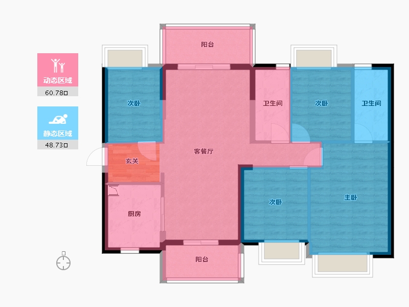 广东省-东莞市-佳兆业时代・芳华-98.25-户型库-动静分区