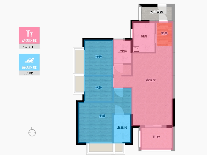 广东省-东莞市-佳兆业时代・芳华-74.13-户型库-动静分区