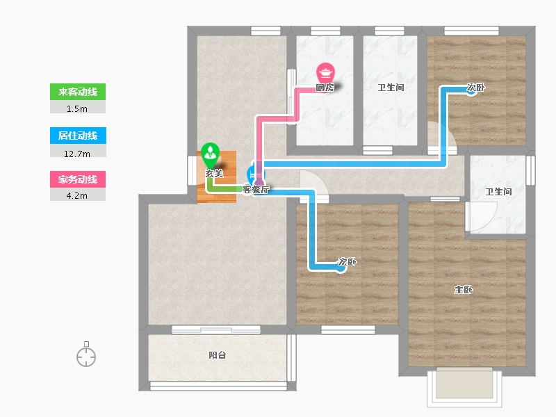 河北省-石家庄市-滨江荣盛华府-76.01-户型库-动静线