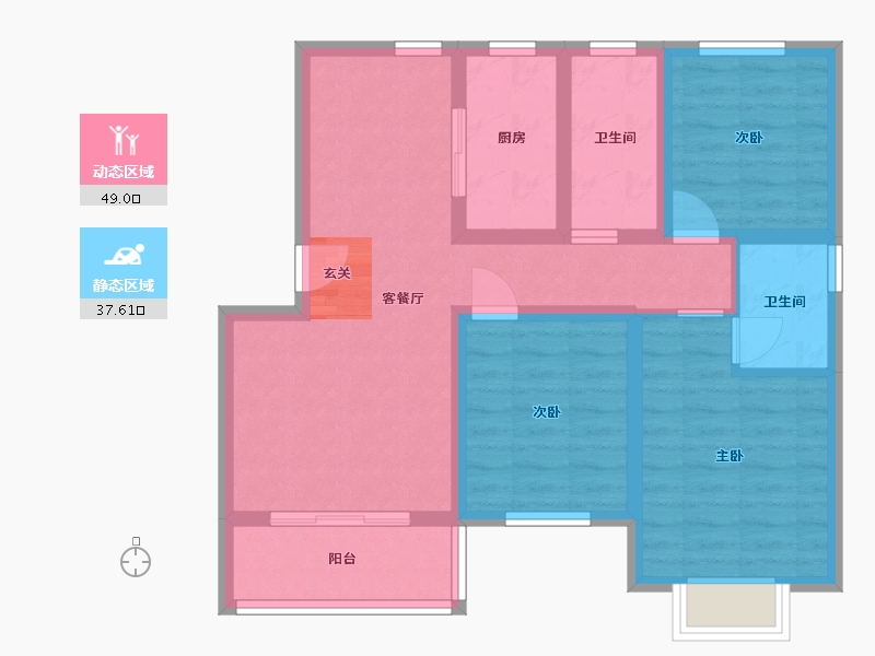 河北省-石家庄市-滨江荣盛华府-76.01-户型库-动静分区