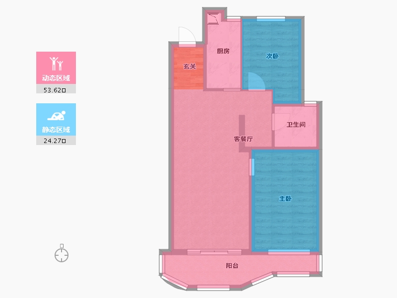 河北省-石家庄市-长安润江壹号-68.91-户型库-动静分区