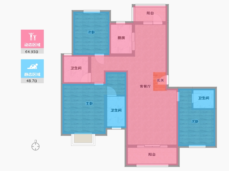 河北省-石家庄市-滨江荣盛华府-100.10-户型库-动静分区