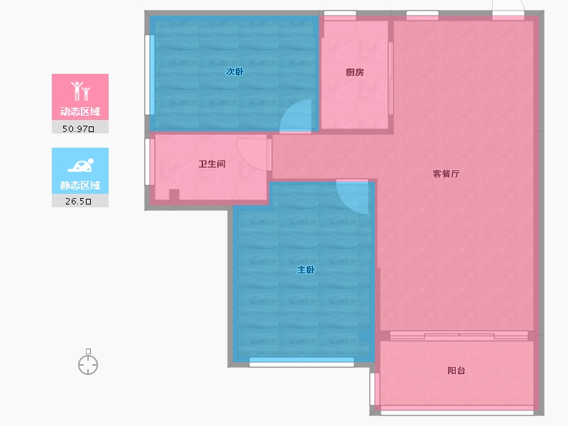 广西壮族自治区-桂林市-新城投资・翻山和院-70.56-户型库-动静分区