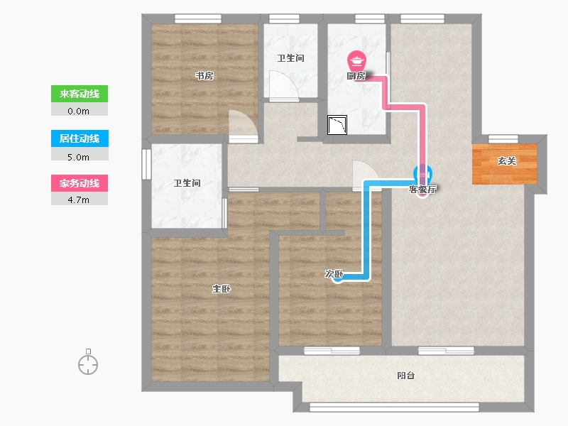 河北省-石家庄市-万科翡翠书院-87.75-户型库-动静线