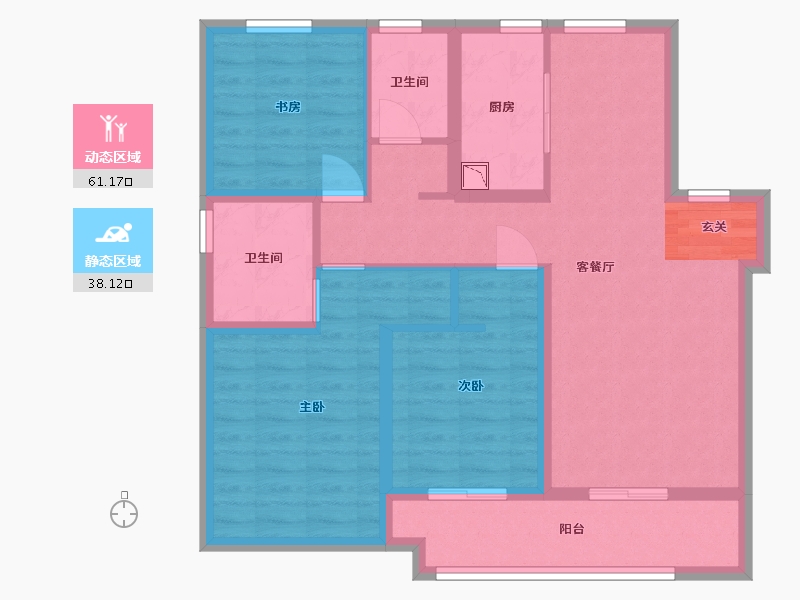 河北省-石家庄市-万科翡翠书院-87.75-户型库-动静分区