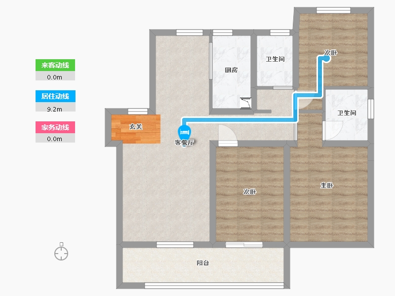 河北省-石家庄市-万科翡翠书院-86.49-户型库-动静线