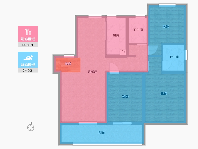 河北省-石家庄市-万科翡翠书院-86.49-户型库-动静分区