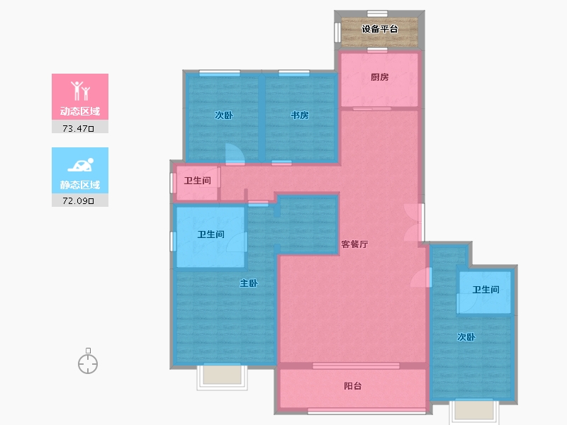 河北省-石家庄市-中冶德贤华府-134.13-户型库-动静分区