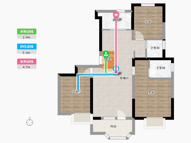 河北省-石家庄市-亨伦观唐名邸-76.60-户型库-动静线