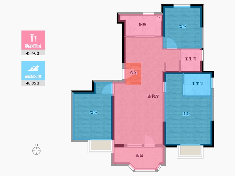 河北省-石家庄市-亨伦观唐名邸-76.60-户型库-动静分区