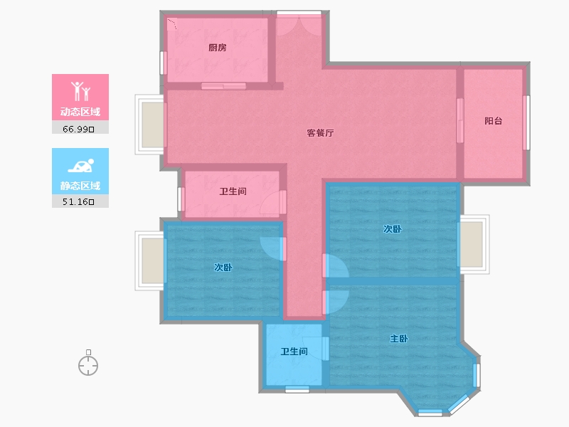 江苏省-苏州市-松泽家园八区-104.70-户型库-动静分区