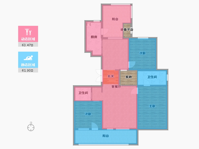 河北省-石家庄市-万科翡翠书院-116.26-户型库-动静分区