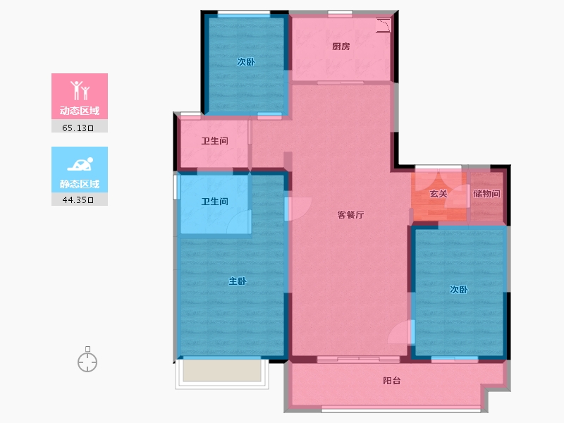 河北省-石家庄市-保利和光尘樾-97.60-户型库-动静分区